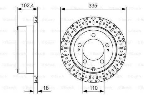 Гальмівний диск TOYOTA Land Cruiser J6/J7/J10 \'\'R \'\'98-07 BOSCH 0986479A61