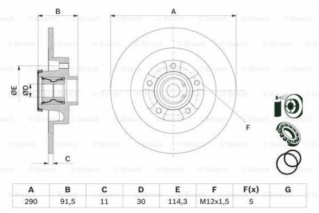 Диск гальмівний BOSCH 0986479F42