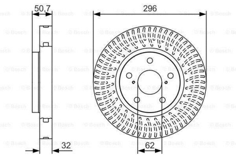 Гальмівний диск LEXUS/TOYOTA GS/IS/Mark X \'\'FR BOSCH 0986479T37 (фото 1)