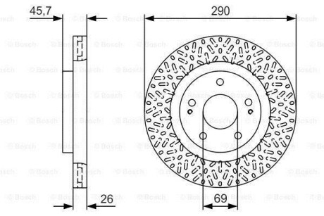 Тормозной диск передний BOSCH 0986479U80