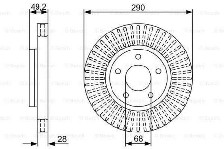 Гальмівний диск NISSAN Quest/Pathfinder \&#039;\&#039;F \&#039;\&#039;3,5 \&#039;\&#039;03&gt;&gt; BOSCH 0986479V48 (фото 1)