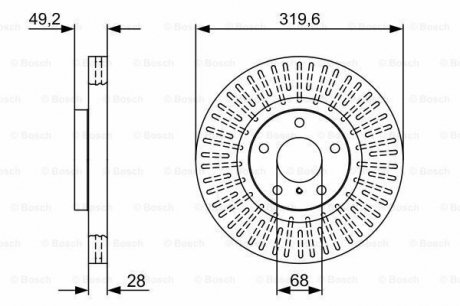 Гальмівний диск INFINITI/NISSAN FX35/FX/Maxima \'\'F \'\'3,5-4,5 \'\'02-08 BOSCH 0986479V60