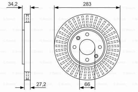 Тормозной диск передний BOSCH 0986479W69