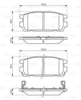 Колодки гальмівні дискові HYUNDAI Terracan "01>> BOSCH 0986494137