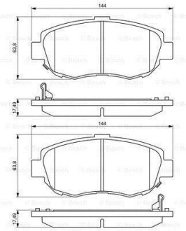 Гальмівні колодки LEXUS GS300/IS "F "93-05 BOSCH 0986494211