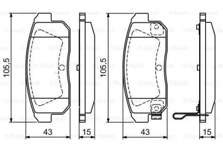 Тормозные колодки задн. MAZDA RX8, NISSAN BOSCH 0986494223