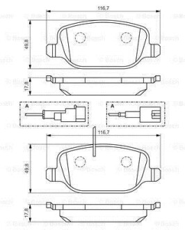 Гальмівні колодки ALFA ROMEO Giulietta "R "10>> BOSCH 0986494466