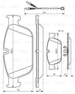 Колодки гальмівні дискові BOSCH 0986494526