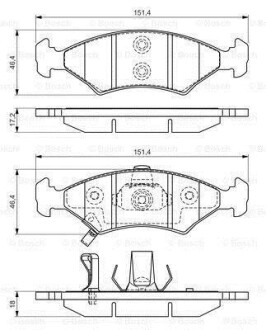 KIA Тормозные колодки дисковые передн.Shuma 98- BOSCH 0986494547