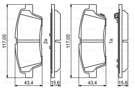 Тормозные колодки BOSCH 0986494766