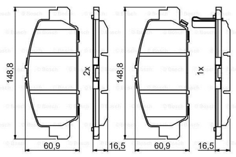 Тормозные колодки передн.дисковые HONDA HR-V (RU) 1.5 1.6I-DTEC 2015-, HONDA ACCORD IX BOSCH 0986494773