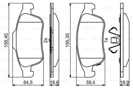 Гальмівні колодки дискові BOSCH 0986494826