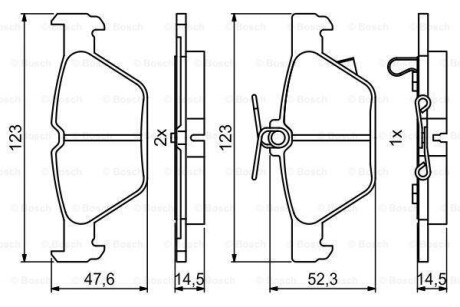 Гальмівні колодки дискові BOSCH 0986494836