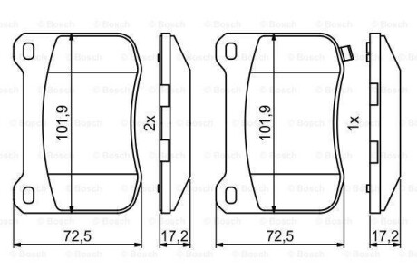 Гальмівні колодки дискові BOSCH 0986494872 (фото 1)