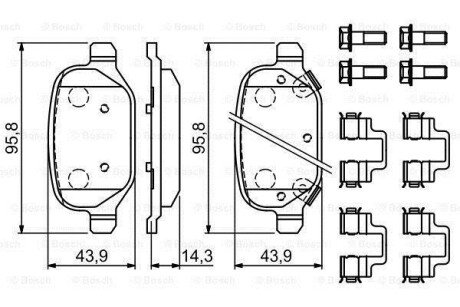 Колодки гальмівні дискові BOSCH 0986494935