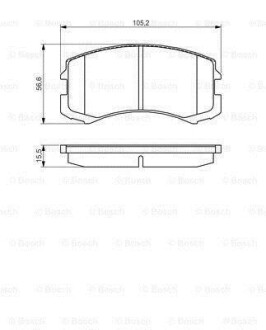Тормозные колодки перед. MITSUBISHI Galant VI 96-03, Lancer 03- BOSCH 0986495158