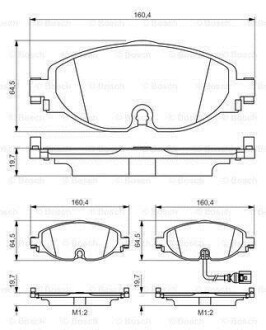 Комплект тормозных колодок, дисковый тормоз BOSCH 0986495347