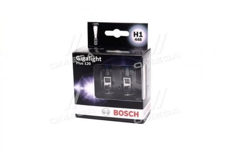 Лампа накалу H1 12V 55W GigaLight +120 (комплект 2шт) BOSCH 1 987 301 105