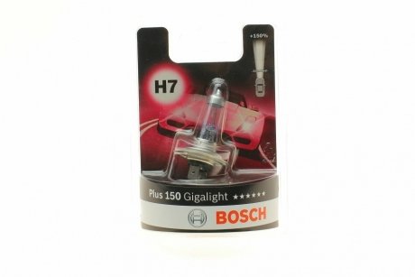 Лампа накалу H7 12V 55W PX26d GigaLight +150 (blister 1шт) BOSCH 1987301137