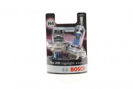Лампа H4 12V 60/55W Plus 200 Gigalight (к-т 2 шт) - кратн. 10 шт BOSCH 1987301435 (фото 1)