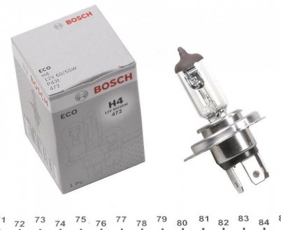 Лампа галоген. H4 12V 60/55W P43t ECO BOSCH 1987302803