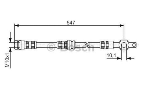 MAZDA Шланг тормозной передн. 626 -91 BOSCH 1987476542