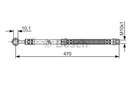 Шланг тормозной перед. MITSUBISHI Carisma, Spacestar VOLVO S40/V40 (470mm) BOSCH 1987476775