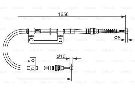 FIAT Трос ручного тормоза задний PANDA 86-91 BOSCH 1987477331 (фото 1)