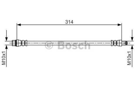 P_Гальмівний шланг RENAULT Logan/Sandero \'\'F \'\'1,6 \'\'10>> BOSCH 1987481718