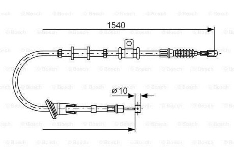 MITSUBISHI Трос ручного тормоза прав. Space Star 98- BOSCH 1987482065