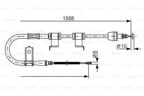 HYUNDAI Трос ручн.тормоа прав.Accent,Kia Rio 05- BOSCH 1987482359