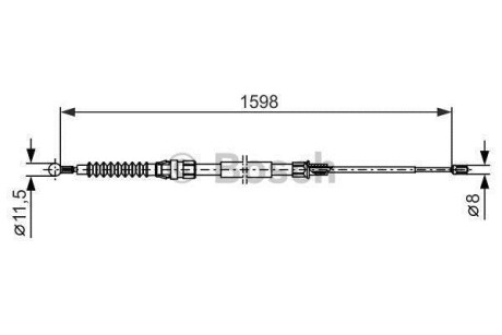 VW Трос ручного тормоза JETTA IV 11- BOSCH 1987482379 (фото 1)