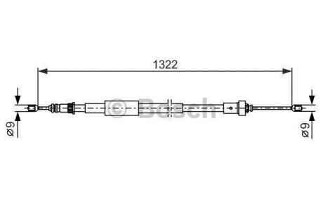 Трос ручного гальма BOSCH 1987482385