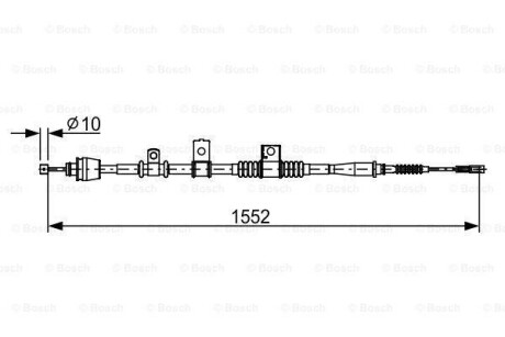 KIA Трос ручн.тормоза лев.Cerato 11/04 - BOSCH 1987482620