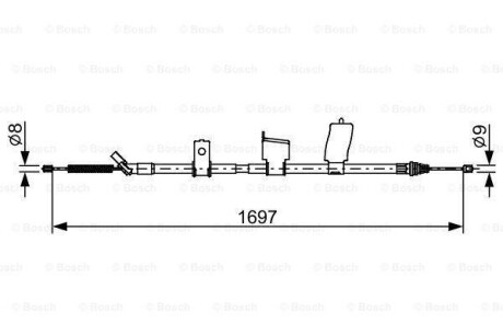 Трос ручного гальма BOSCH 1987482627