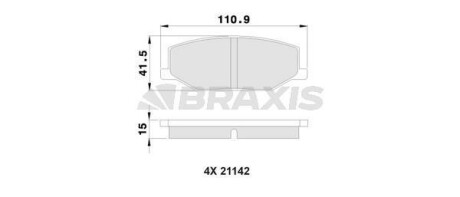 Гальмівні колодки комплект Braxis AA0121