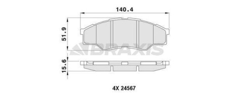 Гальмівні колодки комплект Braxis AA0436