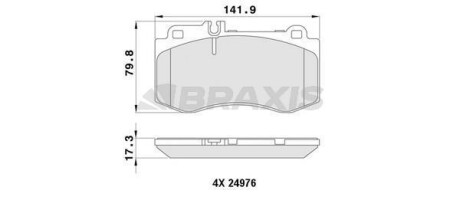 Гальмівні колодки комплект Braxis AA0440