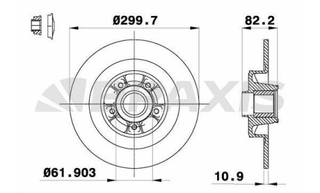 Диск гальмівний Braxis AD1050