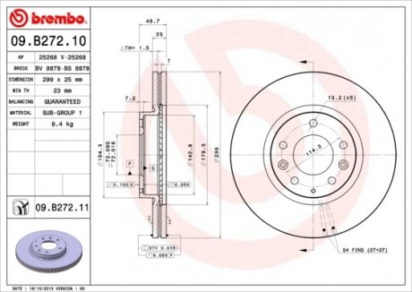 Гальмівний диск BREMBO 09.B272.10