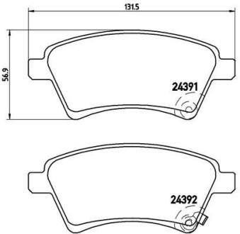 Гальмівні колодки дискові BREMBO P23105 (фото 1)