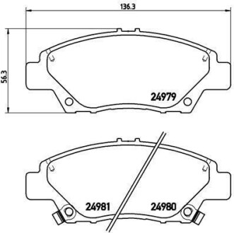 Гальмівні колодки дискові BREMBO P28050 (фото 1)