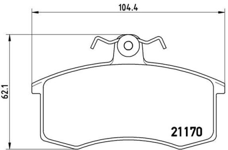 Тормозные колодки передние Lada 2108-09 BREMBO P41003 (фото 1)