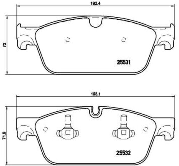 Гальмівні колодки дискові BREMBO P50102