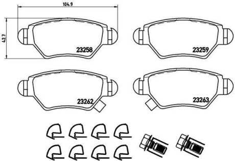 Гальмівні колодки дискові BREMBO P59031 (фото 1)