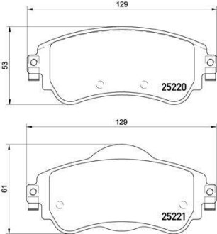 Тормозные колодки дисковые BREMBO P61105