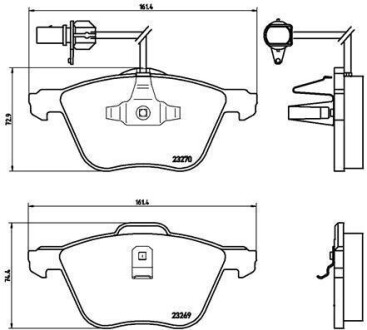 Гальмівні колодки дискові BREMBO P85 061 (фото 1)