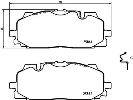 Гальмівні колодки дискові BREMBO P85165