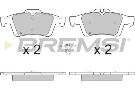 Тормозные колодки зад. Connect/Focus II//Citroen C5/Saab 9-3 01- (ATE) BREMSI BP3217 (фото 1)