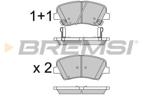Гальмівні колодки пер. Ceed/Cerato/Elantra/Equus/i30 (09-21) (BOSCH) BREMSI BP3529 (фото 1)